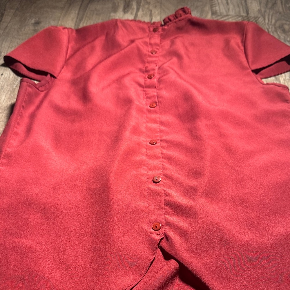 Modcloth Red Ruffled Blouse - Size S - Picture 10 of 11